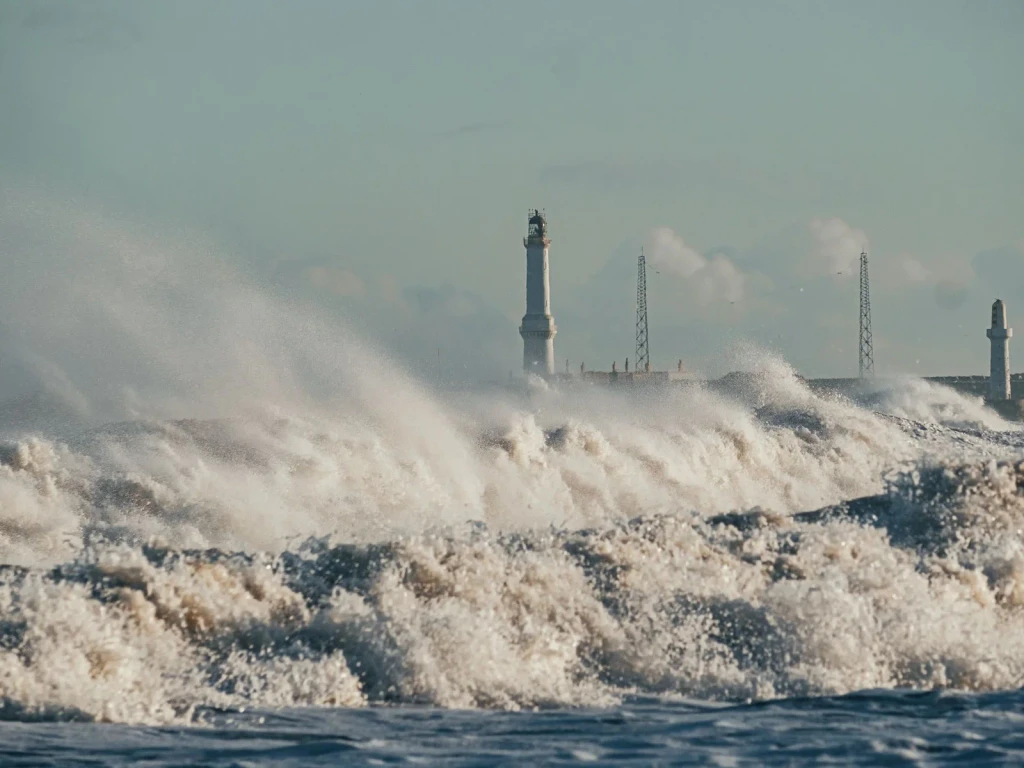 Clear Skies, Violent Water, from A Lighthouse Stands Where the Land Ends