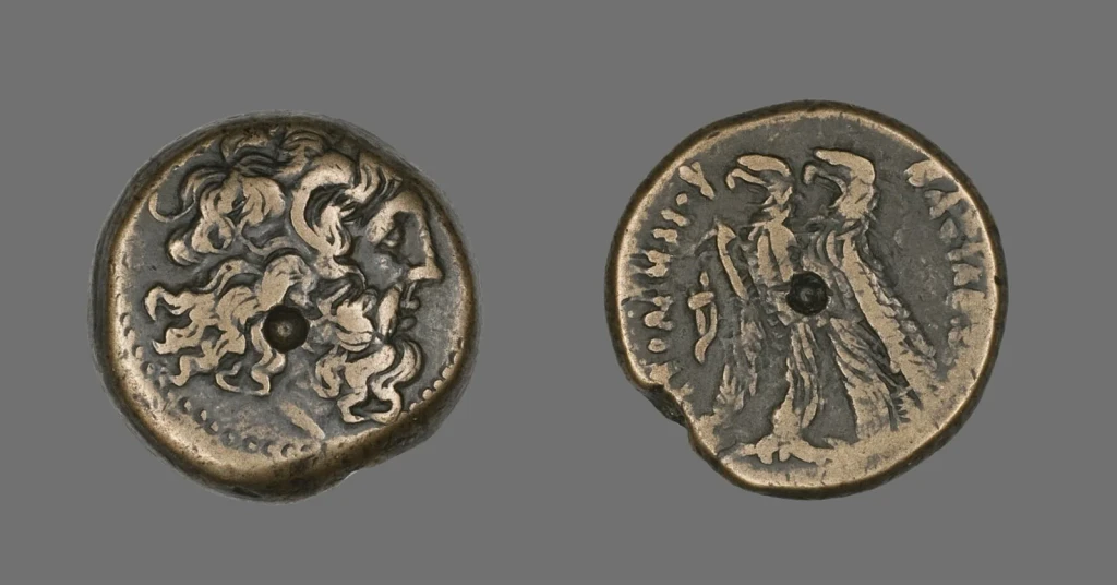Coin Depicting the God Zeus, from Ancient Egypt Made Art for the Dead