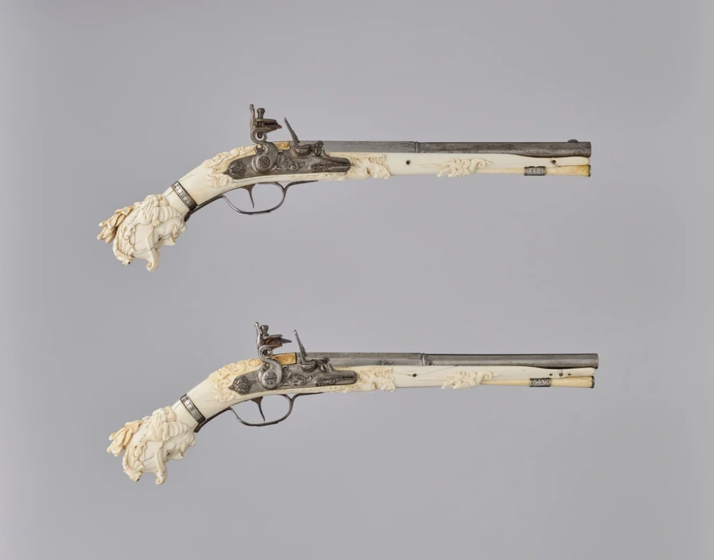 Pair of Flintlock Pistols, from Arms and Armour