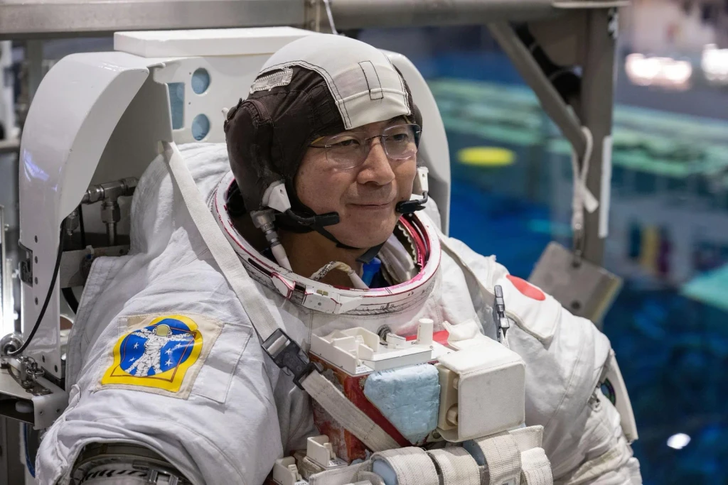 JAXA astronaut Kimiya Yui conducts training for a spacewalk, from Astronauts: Working in a Vacuum