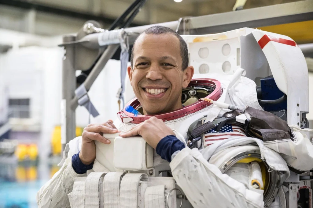NASA astronaut Chris Williams participates in spacewalk training, from Astronauts
