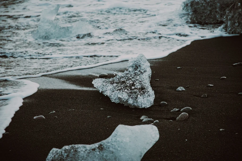 Icebergs on Black Sand, from Diamonds: Carbon Under Pressure