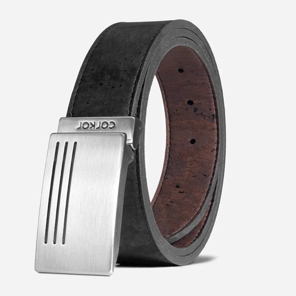 Reversible Cork Belt with Plaque Buckle 35MM, from Fakemovement