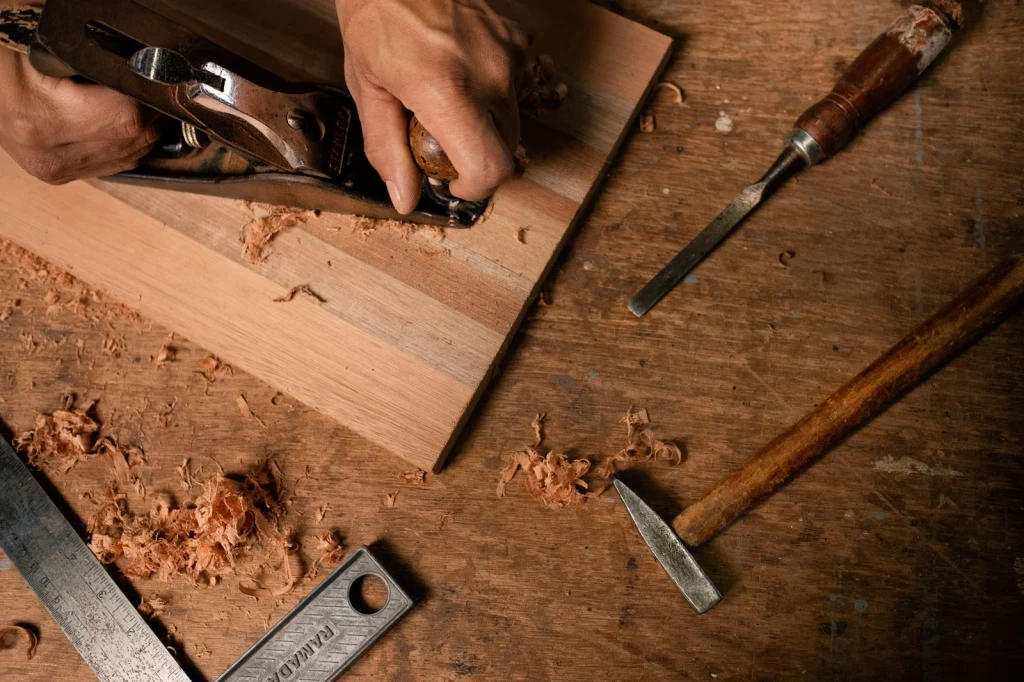 Planing Wood, from Hands and Craft