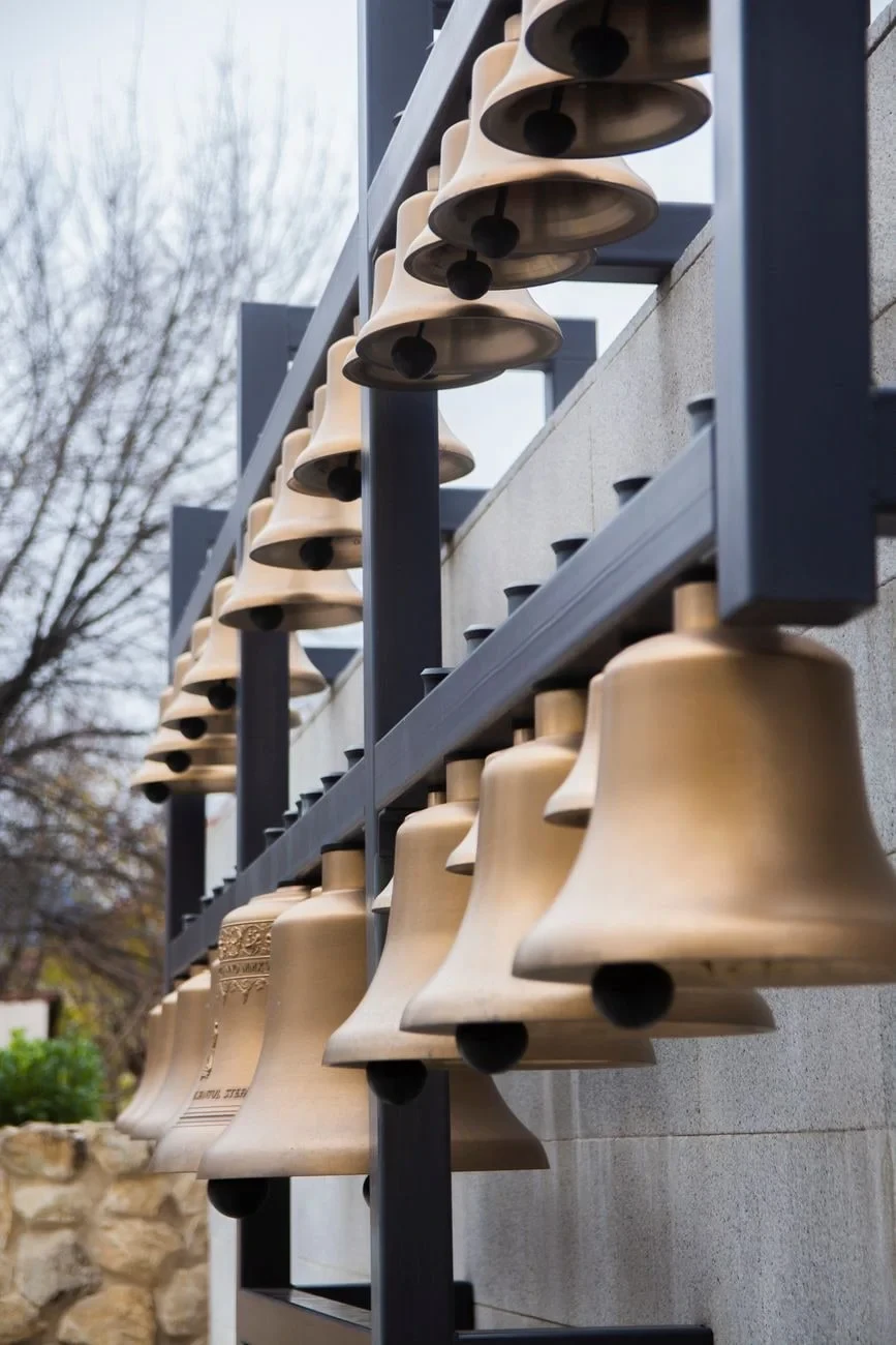 Bronze Bells on Frame, from How a Bell Becomes a Sound