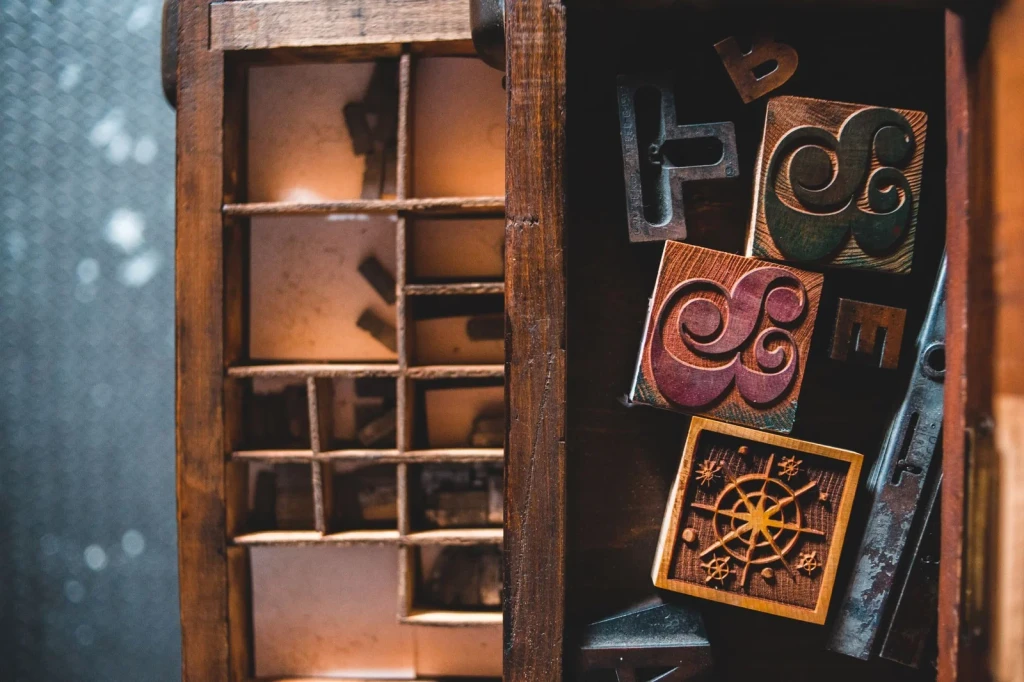 The Typesetter's Cabinet, from How Printing Multiplied Ideas