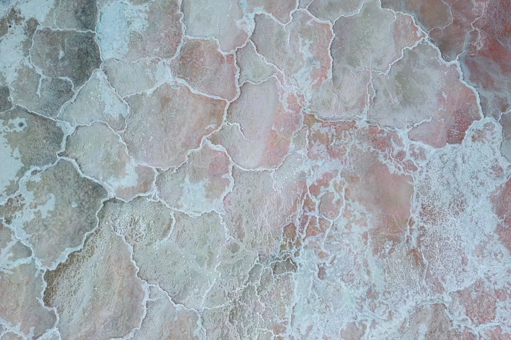 Natural Salt Pond Patterns, from How Salt Built Cities