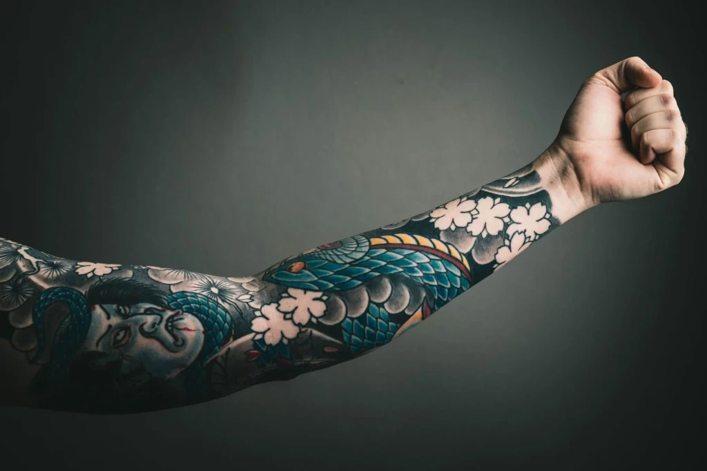 Floral Sleeve, from Ink Under the Skin: A History of Tattoos