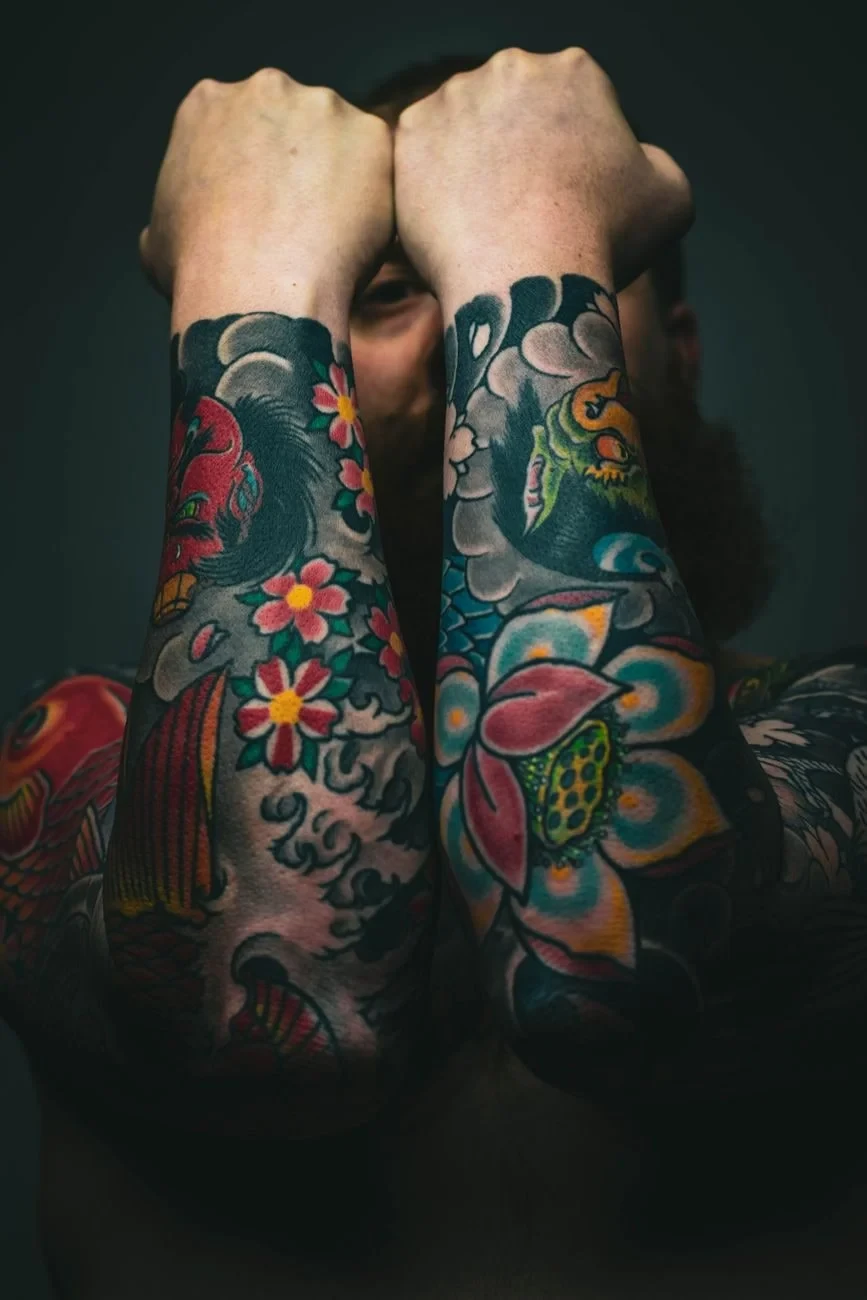 Flowers and Koi, from Ink Under the Skin: A History of Tattoos
