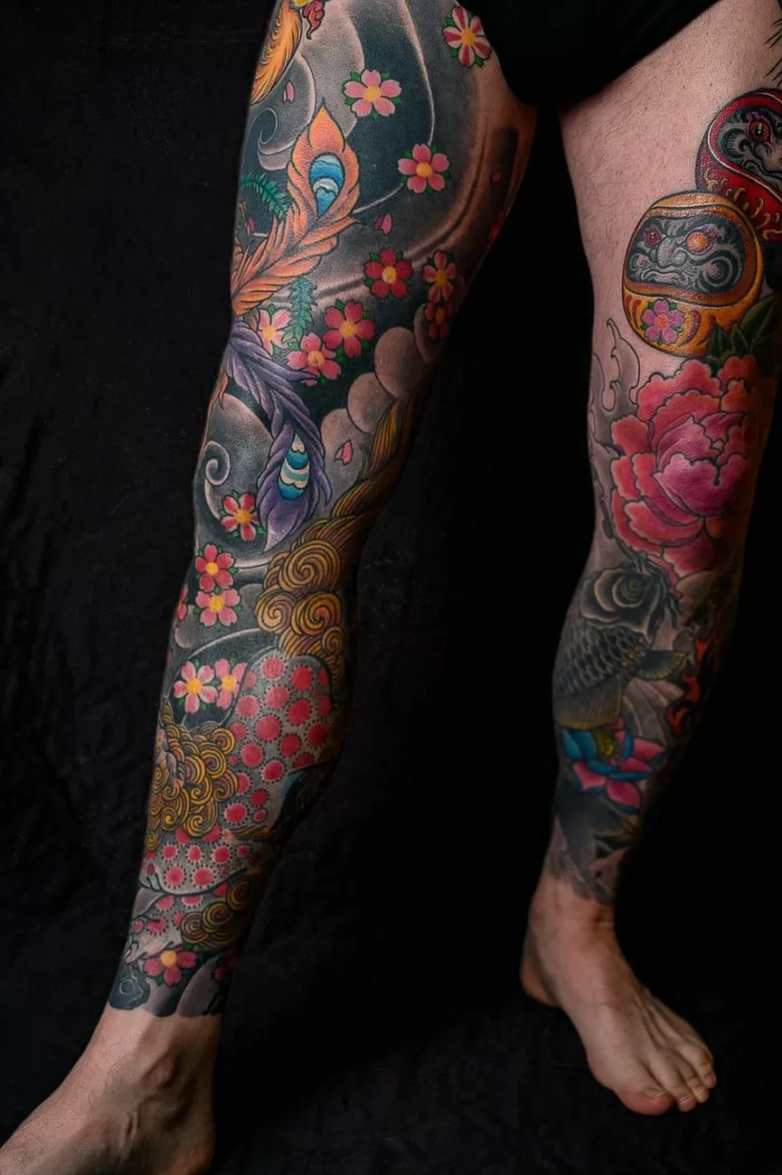 Patterned Legs, from Ink Under the Skin: A History of Tattoos