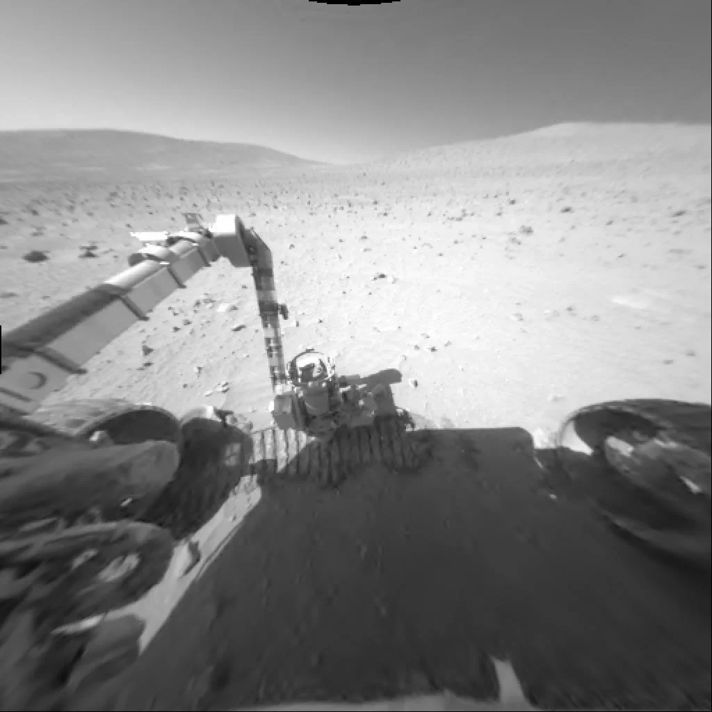 Mars Rover Studies Soil on Mars, from Mars