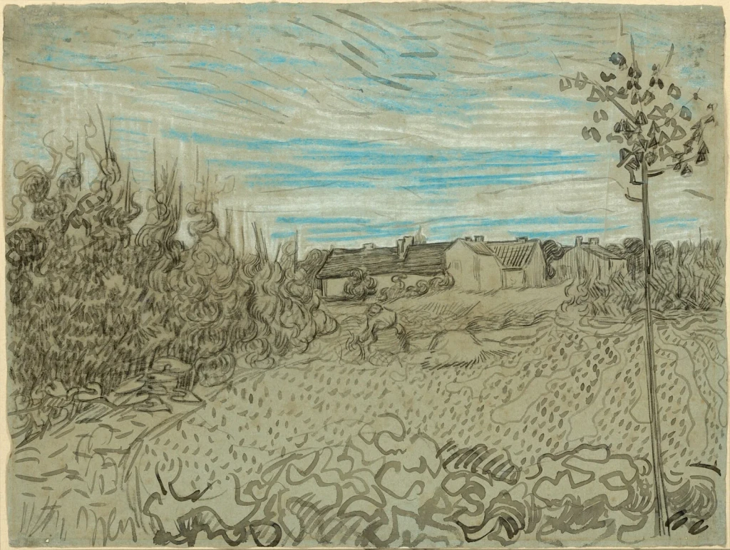 Cottages with a Woman Working in the Middle Ground, from Post-Impressionism