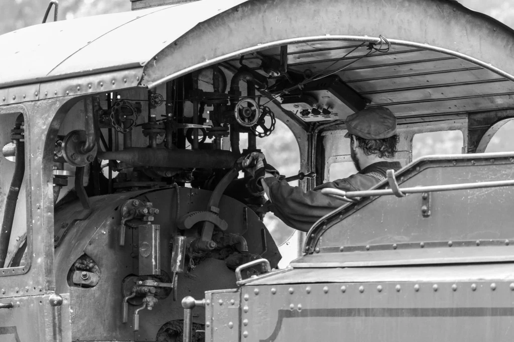 Engineer at Work, from Railways: The Iron Roads That Shrank the World