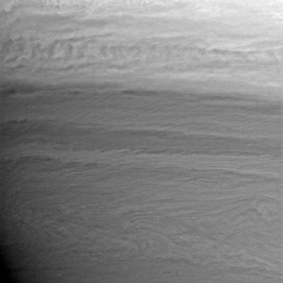 Waves on Saturn, from Saturn: A Portrait with Moons