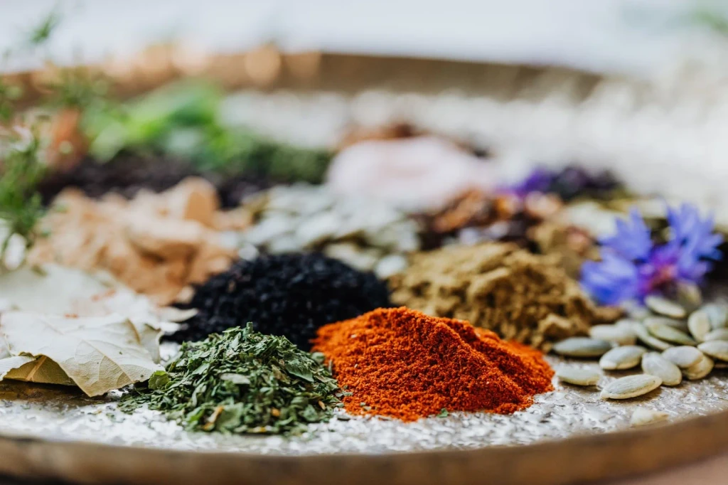 Spices and Herbs on Display, from The Quiet Engineering of Seeds
