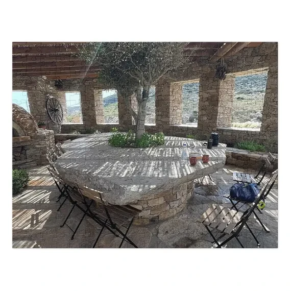 Diaseli Stone Table Olive Tree Photo Puzzle, Greek Island Jigsaw, Travel Gift, Ventures and Voyages, from Ventures & Voyages