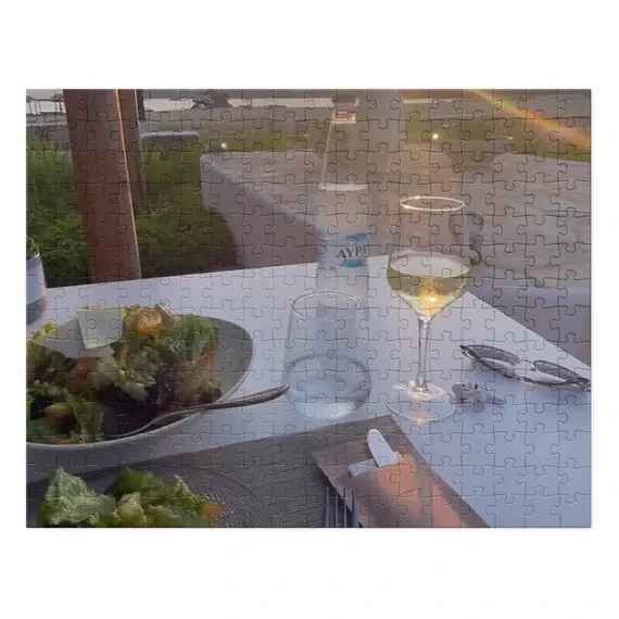 Taverna Table at Sunset Photo Puzzle, Greek Island Jigsaw, Travel Gift, Ventures and Voyages, from Ventures & Voyages