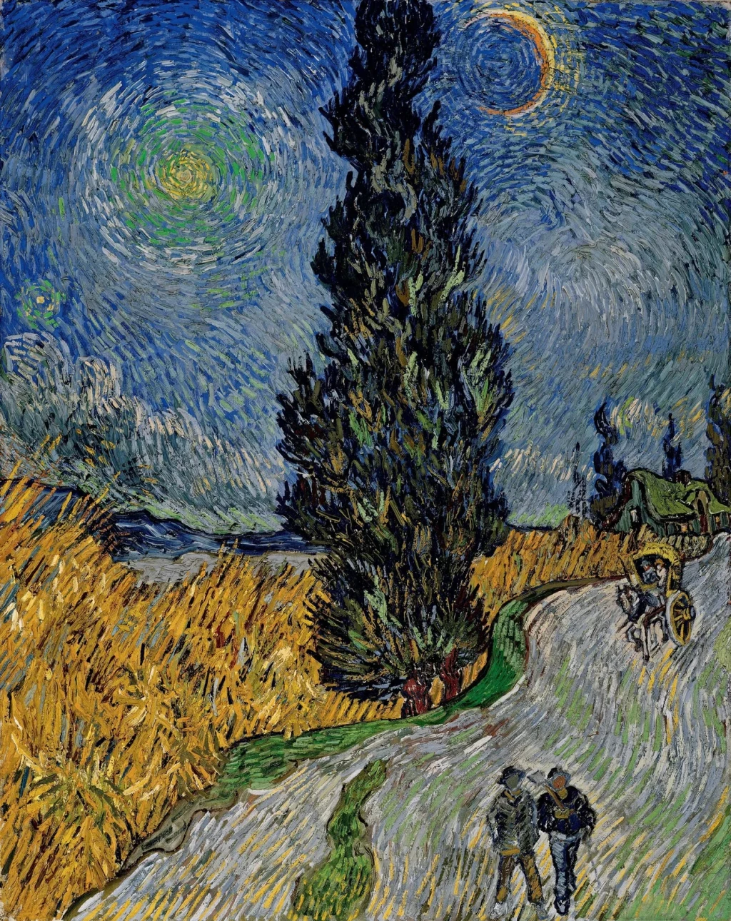 Road with Cypress and Star, May 1890, Kröller-Müller Museum, Otterlo, from Vincent van Gogh