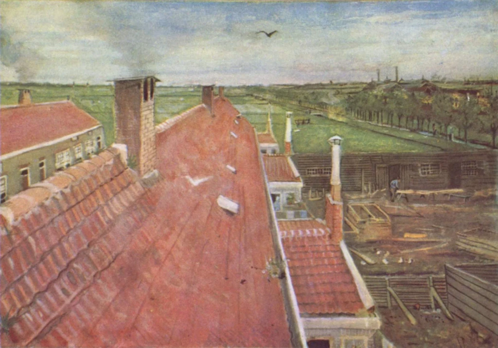 Rooftops, View from the Atelier The Hague, 1882, private collection, from Vincent van Gogh