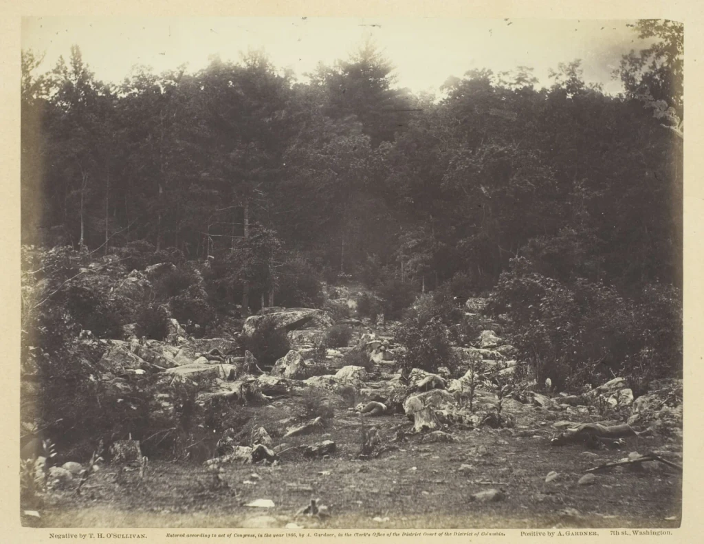 Slaughter Pen, Foot of Round Top, Gettysburg, from Vintage Photography