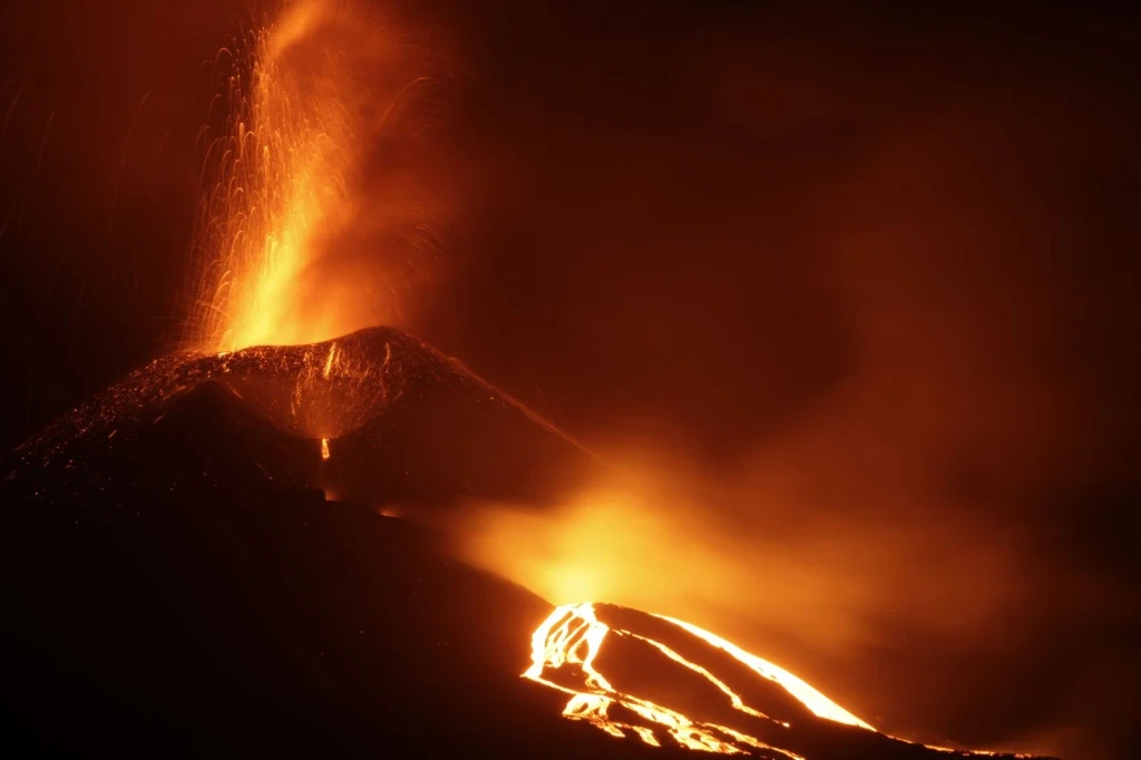 Night Eruption, from Volcanoes Are the Planet Rebuilding Itself