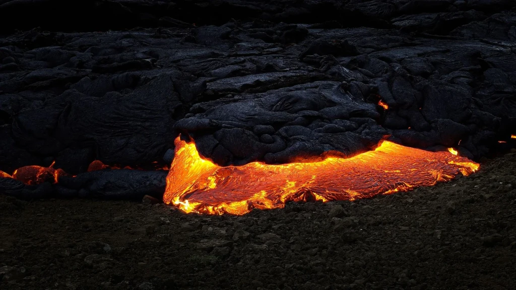 Night Flow, from Volcanoes Are the Planet Rebuilding Itself