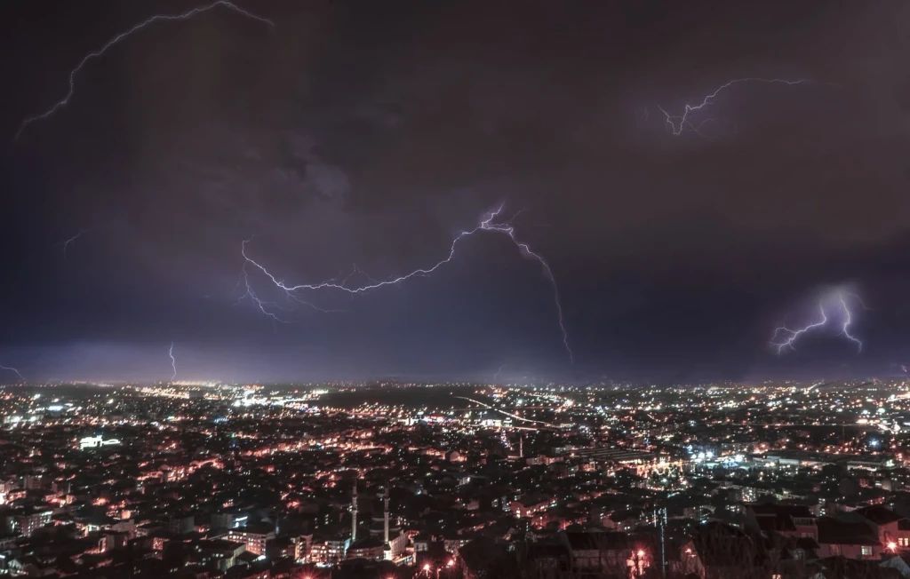 Storm and City Lights, from What Lightning Taught Us