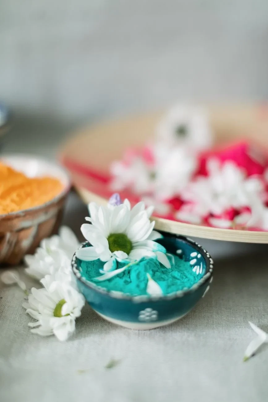 Bowls with Powder and Flowers, from Where Pigments Come From